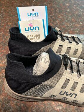 UYN Nature Tune Performance Training Shoes - Sand/Carbon Merino Wool -Mens US 11